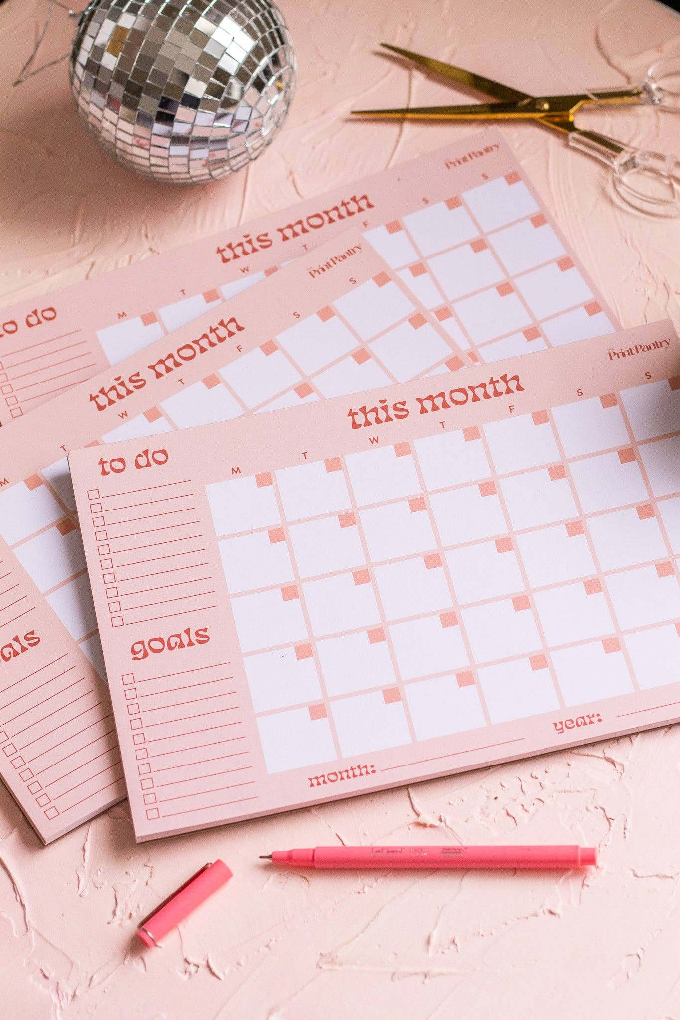 Monthly Calendar Notepad