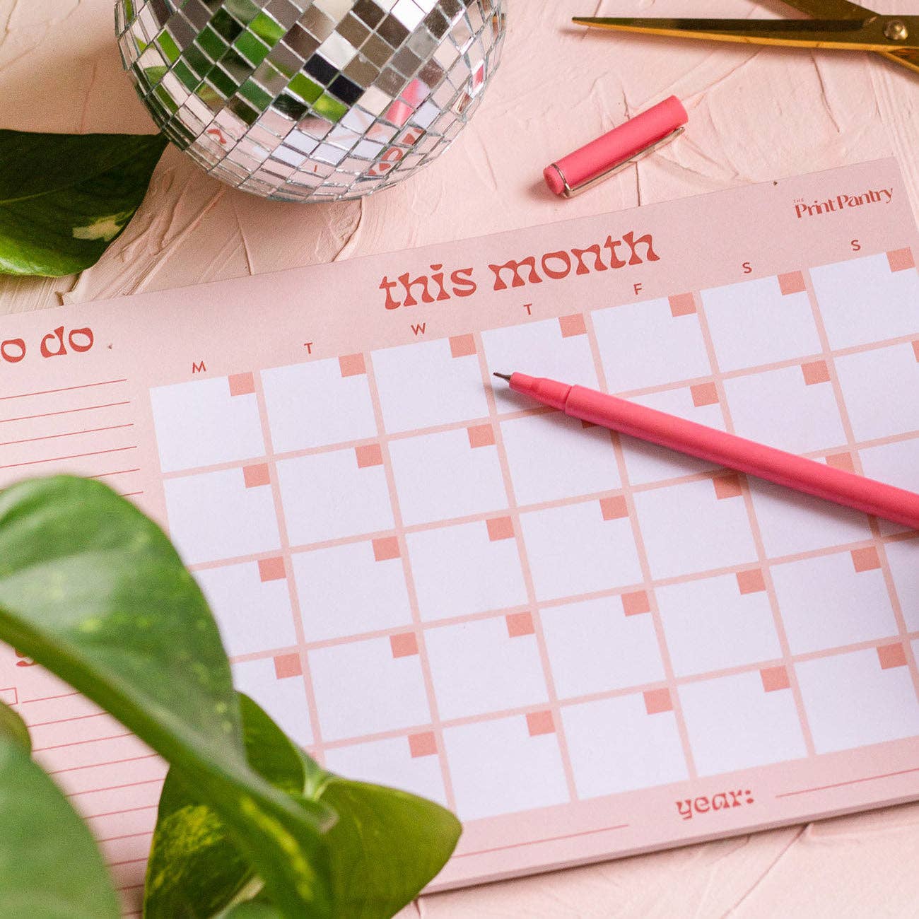 Monthly Calendar Notepad