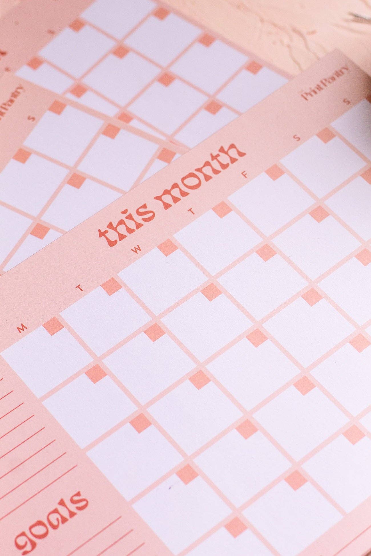 Monthly Calendar Notepad