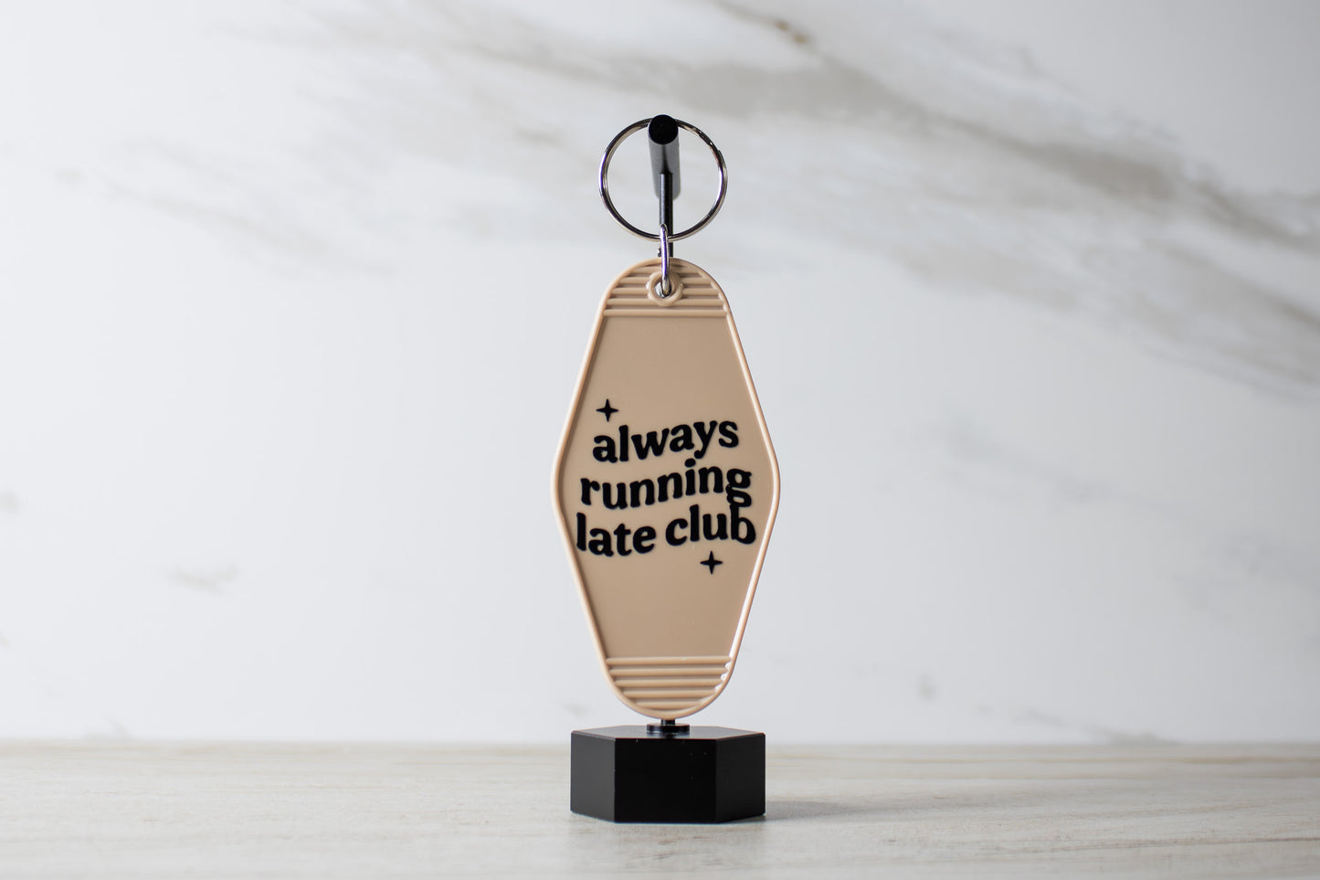 Always Running Late Club Keychain