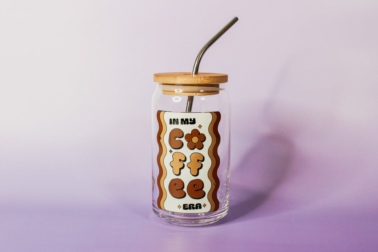 In My Coffee Era Glass Cup: Neutral