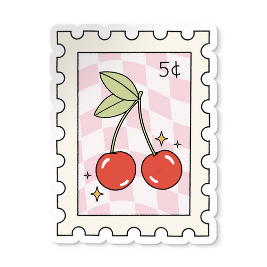Cherry Stamp Sticker