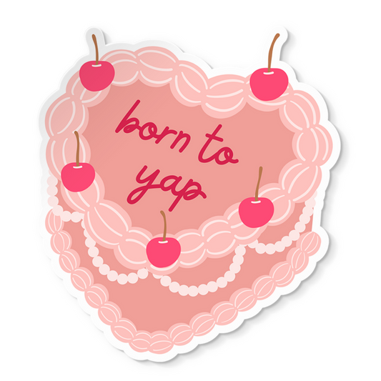 Born to Yap Vintage Cake Sticker