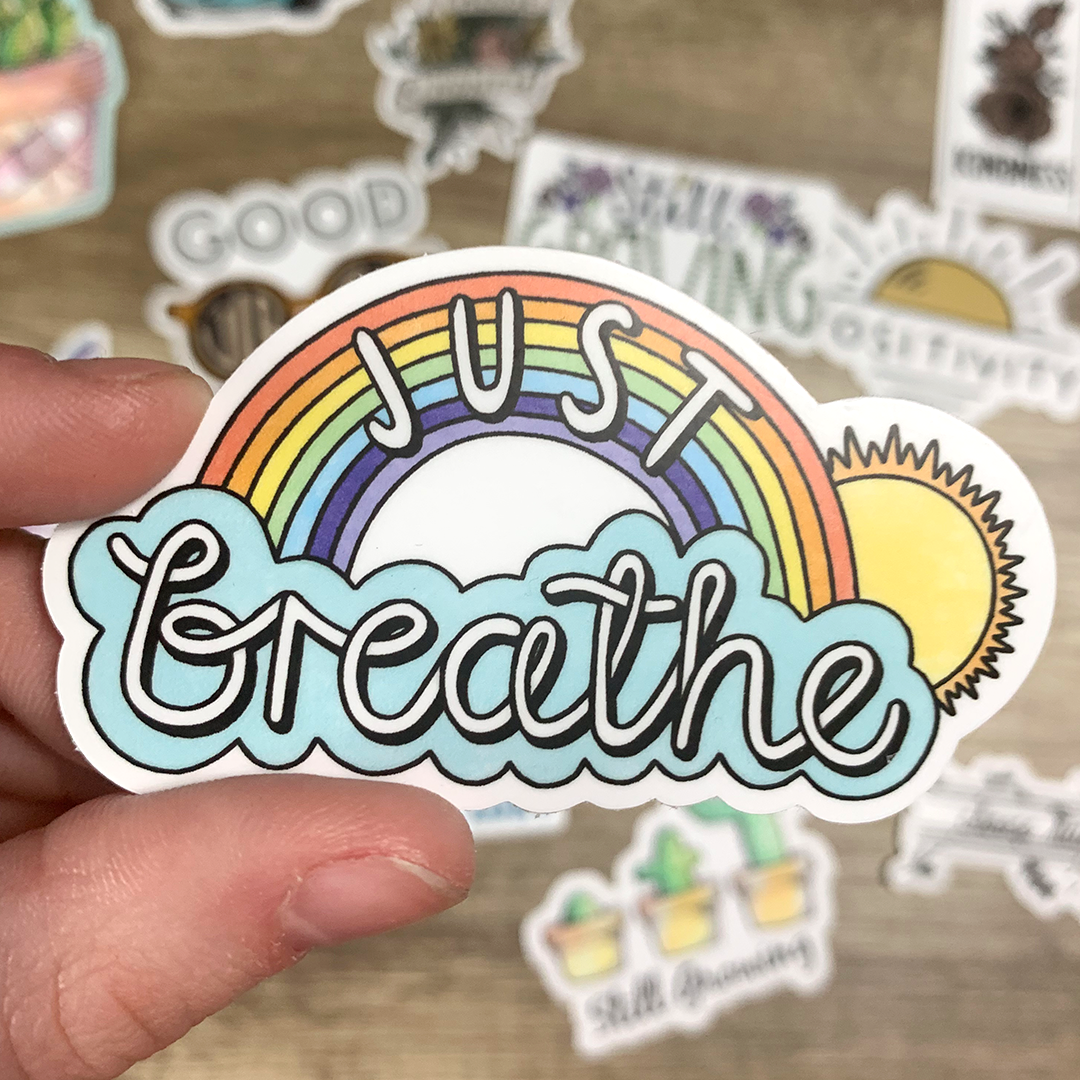 Just Breathe Sticker