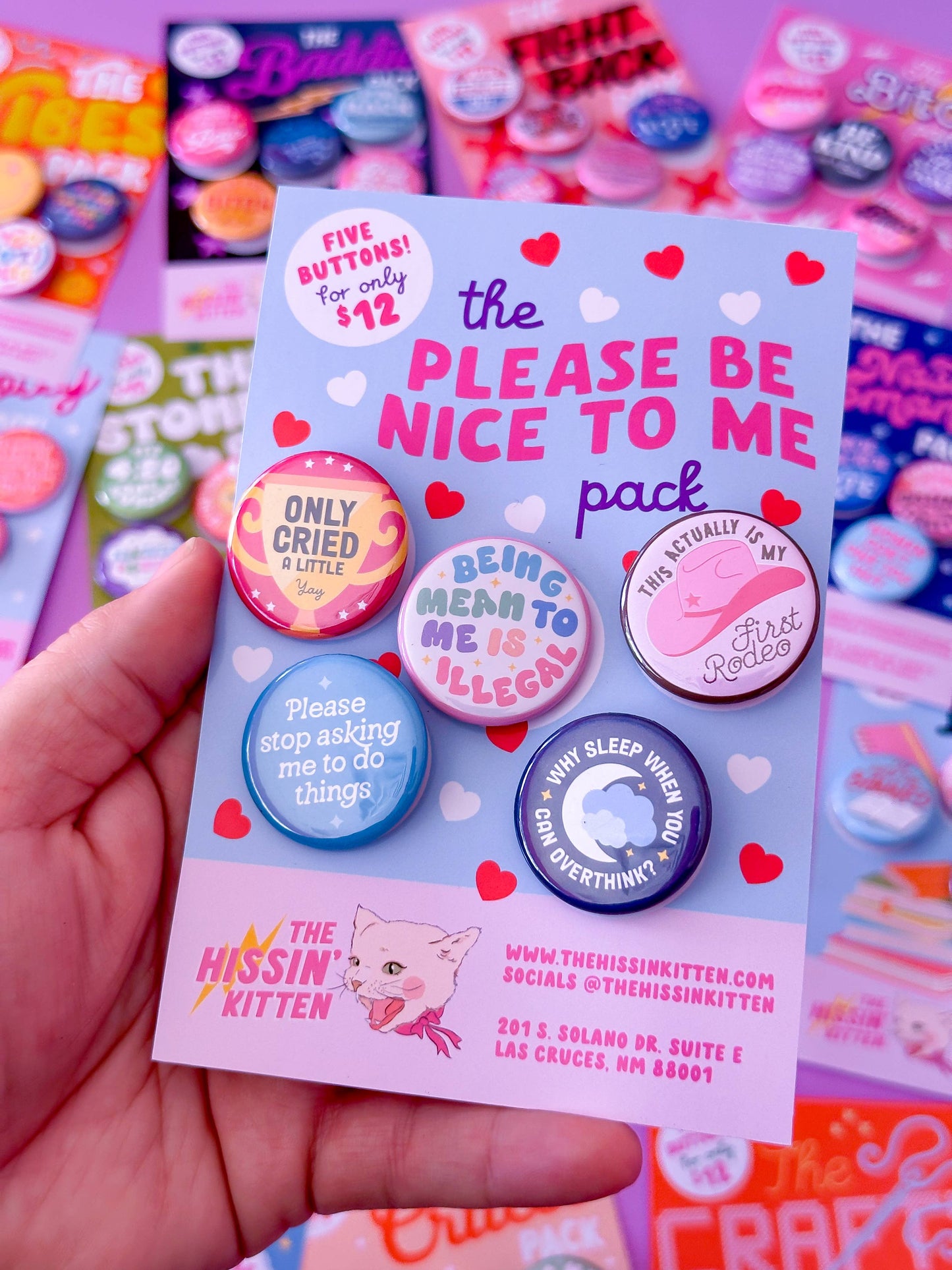 The Please Be Nice To Me Pack (Buttons or Magnets!) : Pin Back