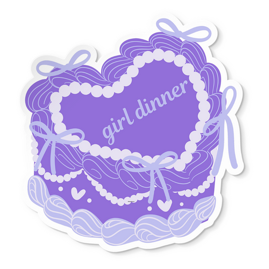 Girl Dinner Vintage Cake Sticker
