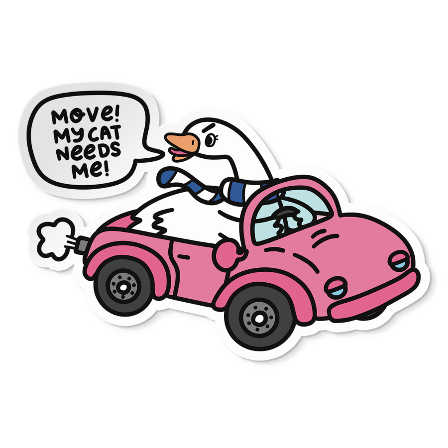 Move! My Cat Needs Me! Sticker