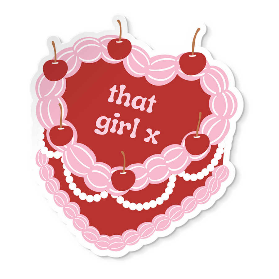 That Girl Vintage Cake Sticker