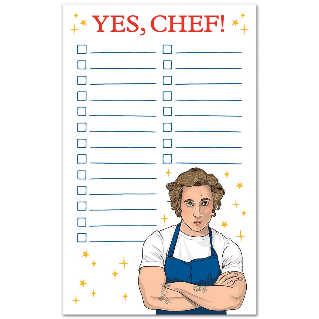 Yes, Chef! The Bear Checklist Notepad