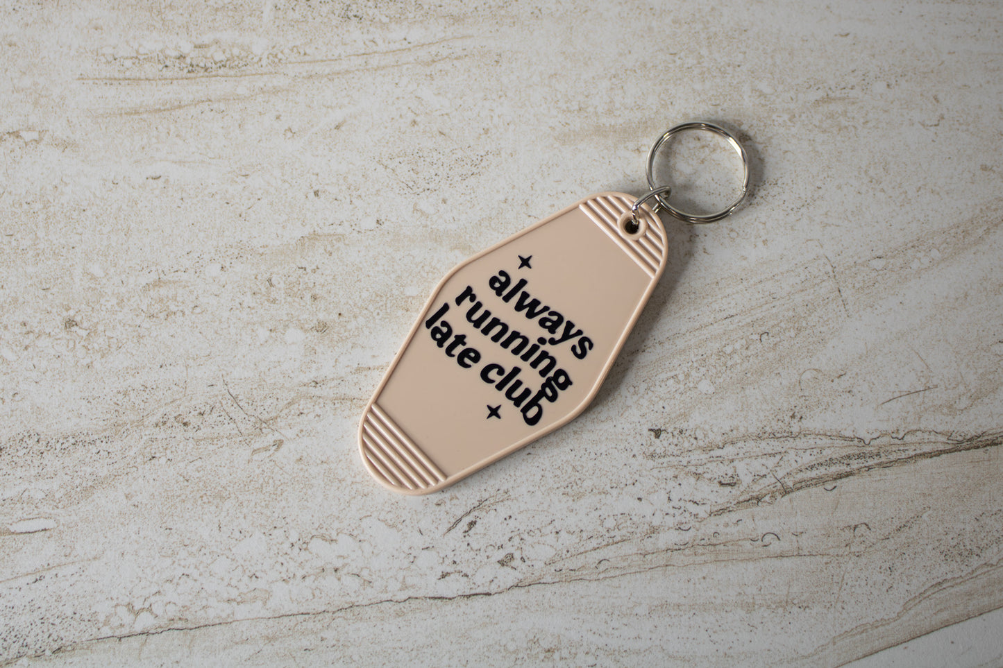 Always Running Late Club Keychain