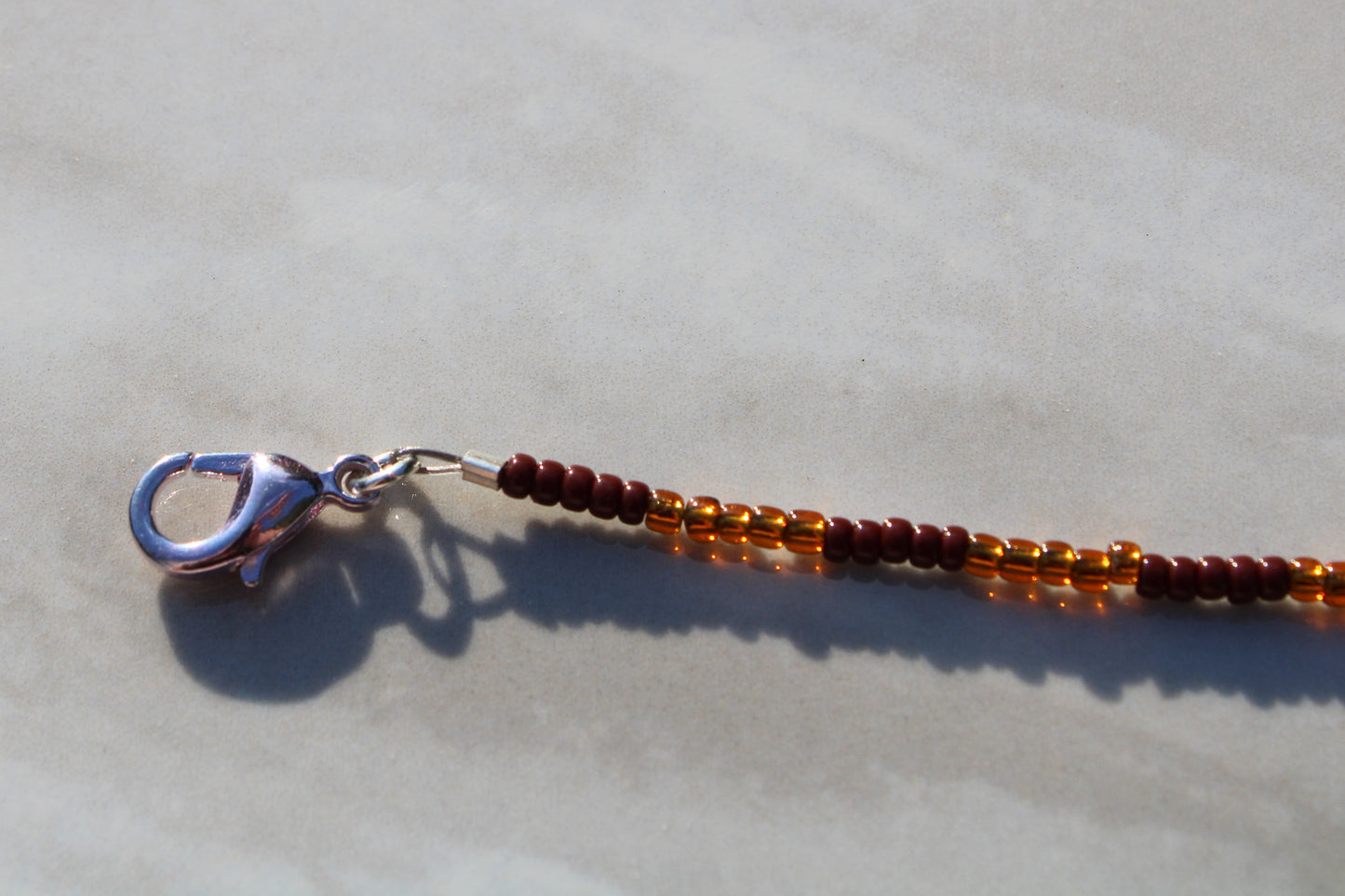 Tortoise Shell Charm Seed Bead Necklace