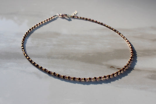 Brown Multicolor Beaded Necklace