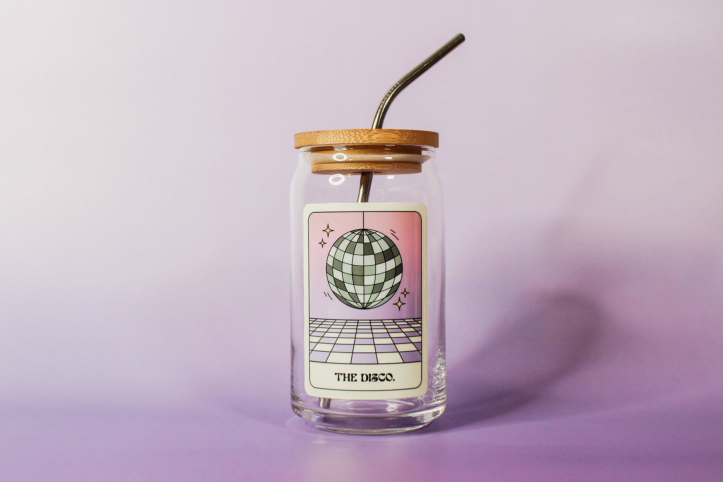 The Disco Retro Tarot Card Glass Cup