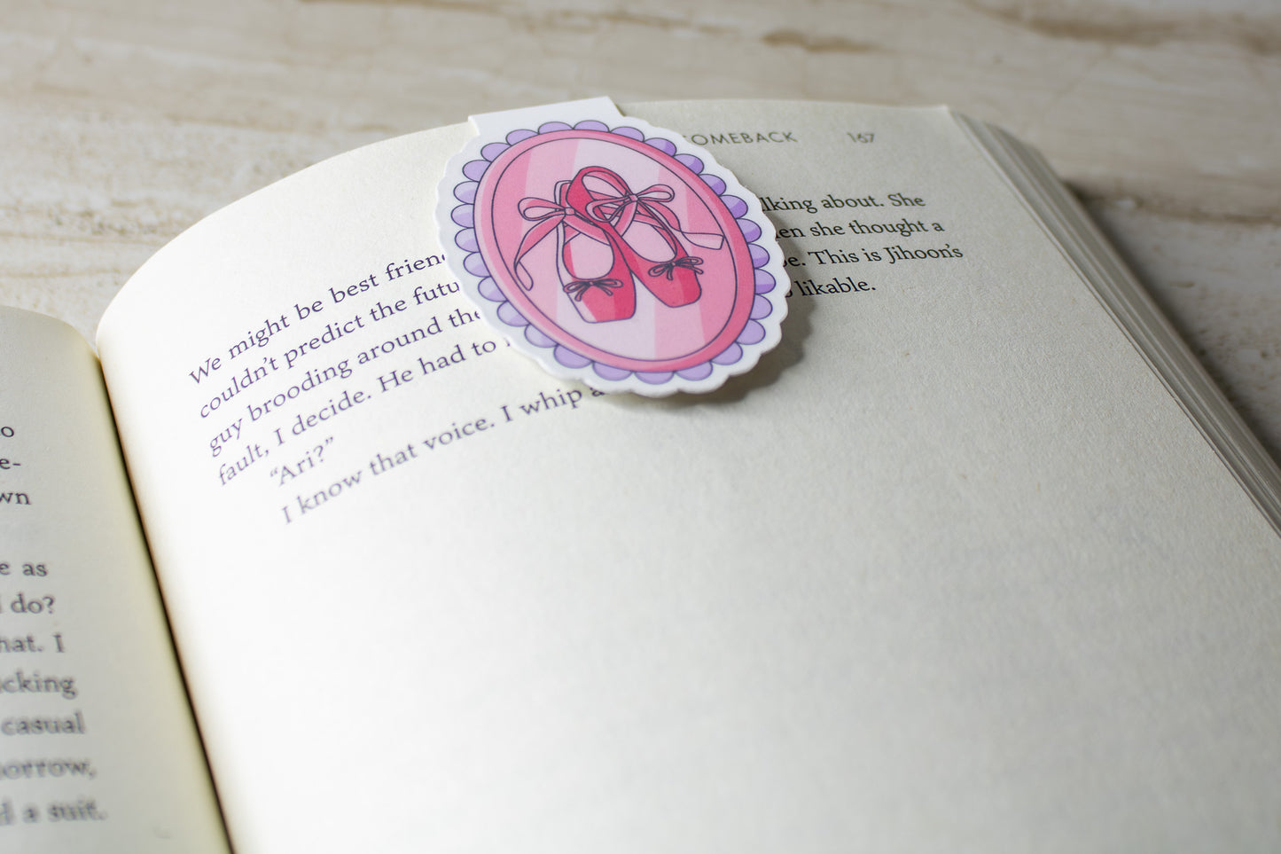 Ballet Slippers Frame Magnetic Bookmark