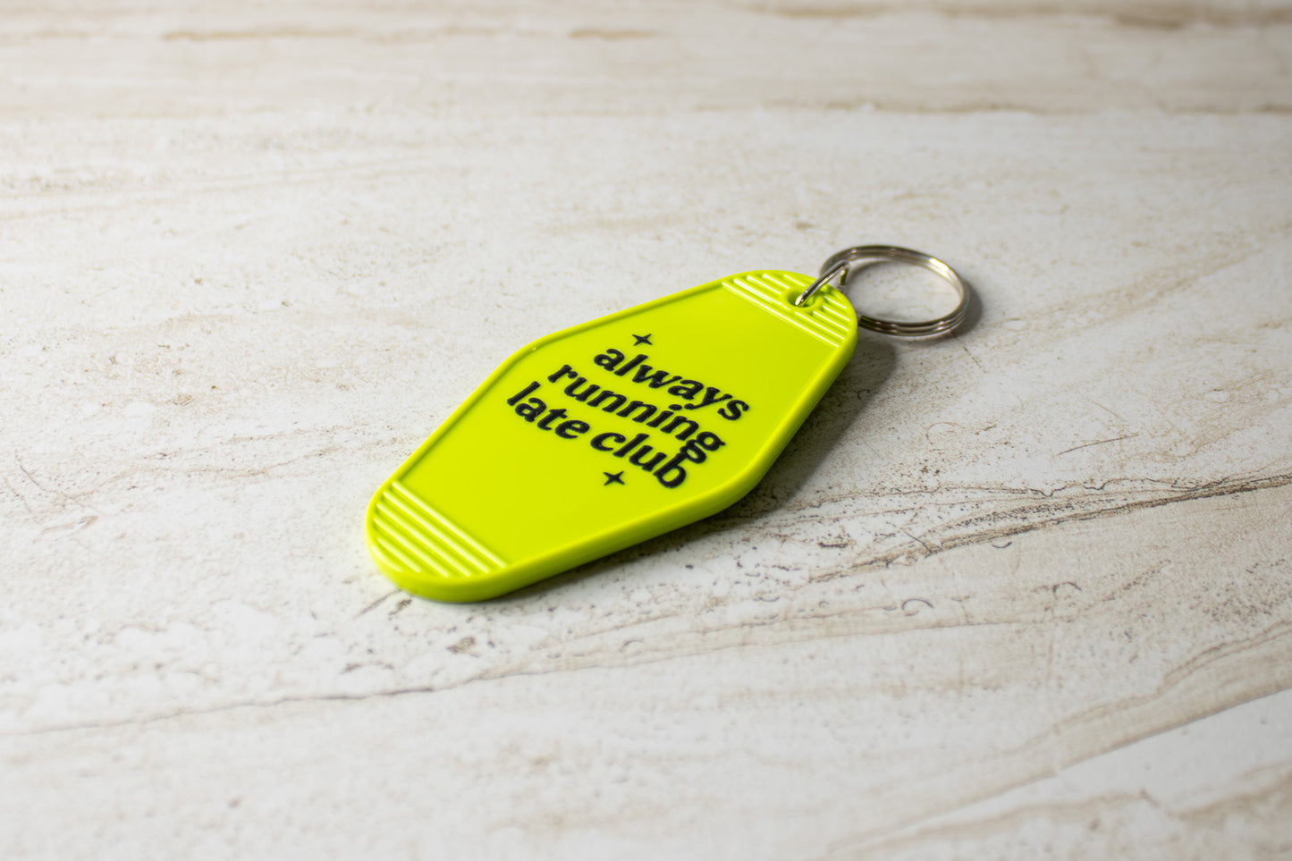 Always Running Late Club Keychain
