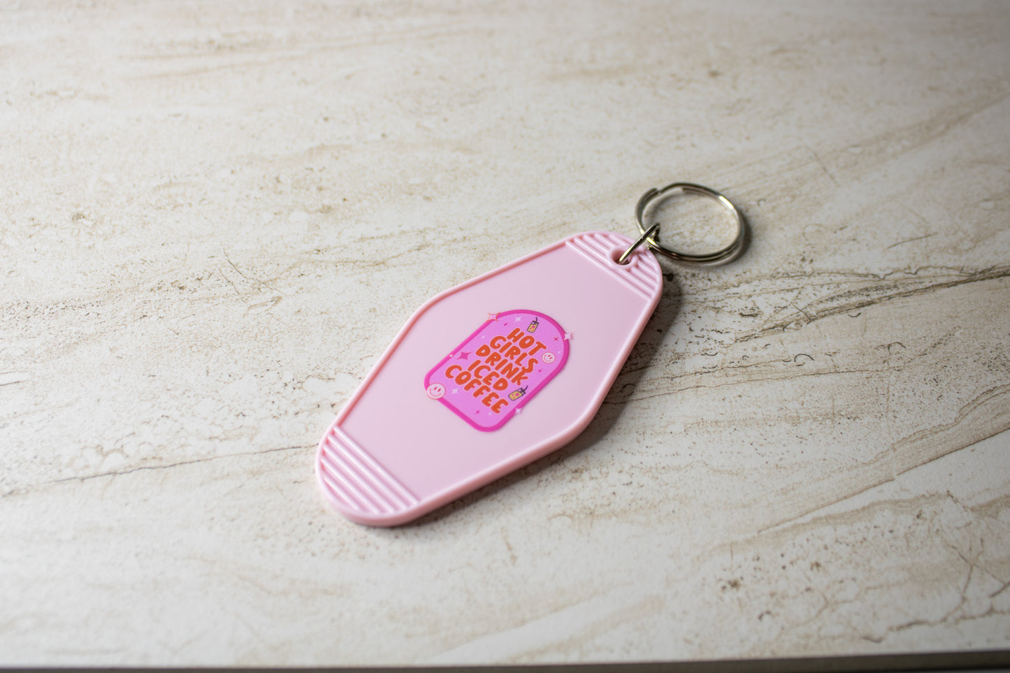 Hot Girls Drink Iced Coffee Keychain