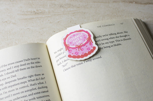 Literally Just a Girl Vintage Cake Magnetic Bookmark