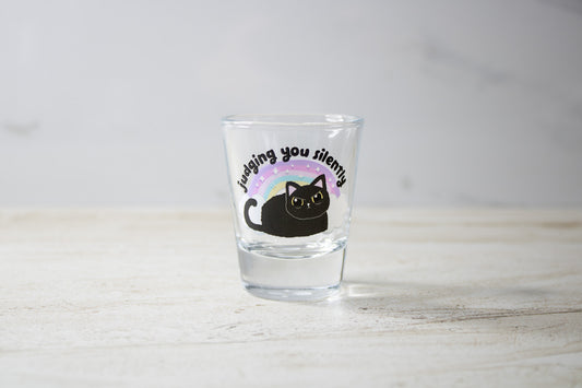 Judging You Silently Shot Glass